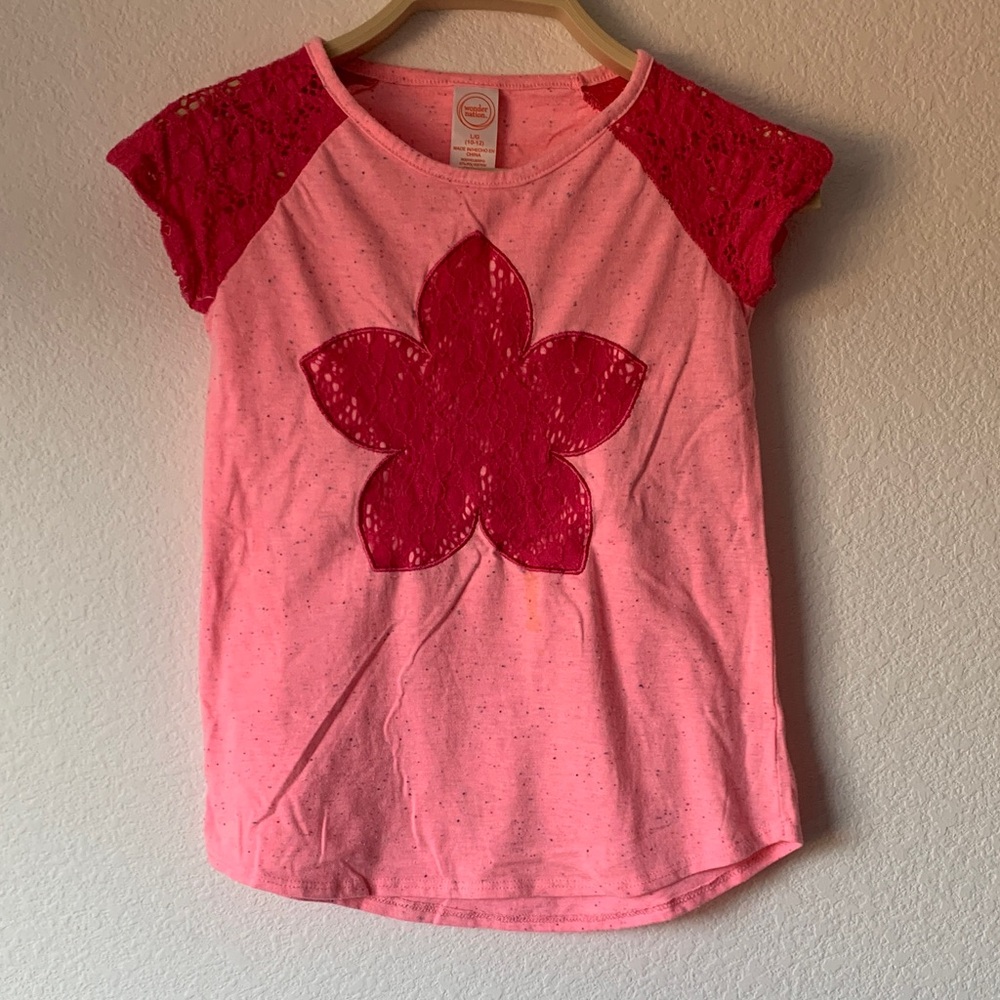 Wonder Nation Pink Floral Short Sleeve Tee